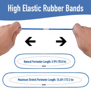 Large Rubber Bands Set of 3, Fits 55, 65, 96 Gallon Trash Cans, Trash Can Rubber Bands for Large Trash Bags, Durable Kitchen Garbage Bag Straps, Heavy Duty Elastic Bands in Black, Blue and Olive Green