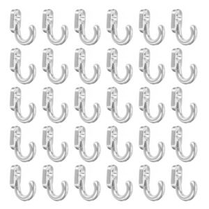 uxcell wall hooks, 30pcs - zinc alloy single prong vintage clothes hook, hooks for hanging towel coat backpack scarf keys hat cup (nickel,17mm)