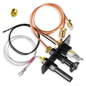 deekool 10002265 propane gas pilot assembly, 10002265 lp 3 way pilot replacement for majestic, temco, vermont castings dutchwest fireplace and stoves, include a free natural gas nozzle