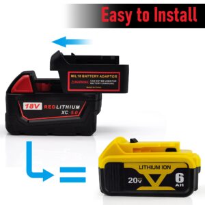 Battery Converter for Milwaukee to DeWalt Battery Adapter,Convert Milwaukee M18 18V Battery to DeWalt 20V Battery for DeWalt Tools Use