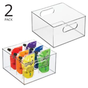 mDesign Deep Plastic Stackable Storage Organizer Container Bin, Craft Room Organization for Classroom, Cupboard, Studio, Shelves, & Closet - Holds Sewing, Art Supplies, Ligne Collection, 2 Pack, Clear