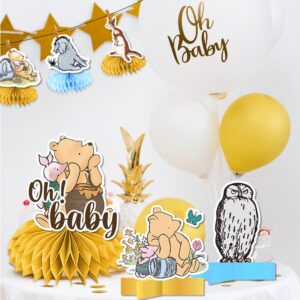 10pcs Classic Winnie Centerpieces Decorations, Oh Baby Table Decorations The Pooh Centerpieces for Cute Cartoon Baby Shower Party Decor