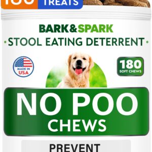 NO Poo Treats - Prevent Dog Poop Eating - Coprophagia Treatment - Stool Eating Deterrent - Probiotics & Enzymes - Digestive Health + Breath Aid - Made in USA - 180 Chews