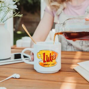 Gilmore Girls Luke's Diner Single Stackable Ceramic Mug | Coffee Cup For Espresso, Tea, Cocoa | Holds 13 Ounces