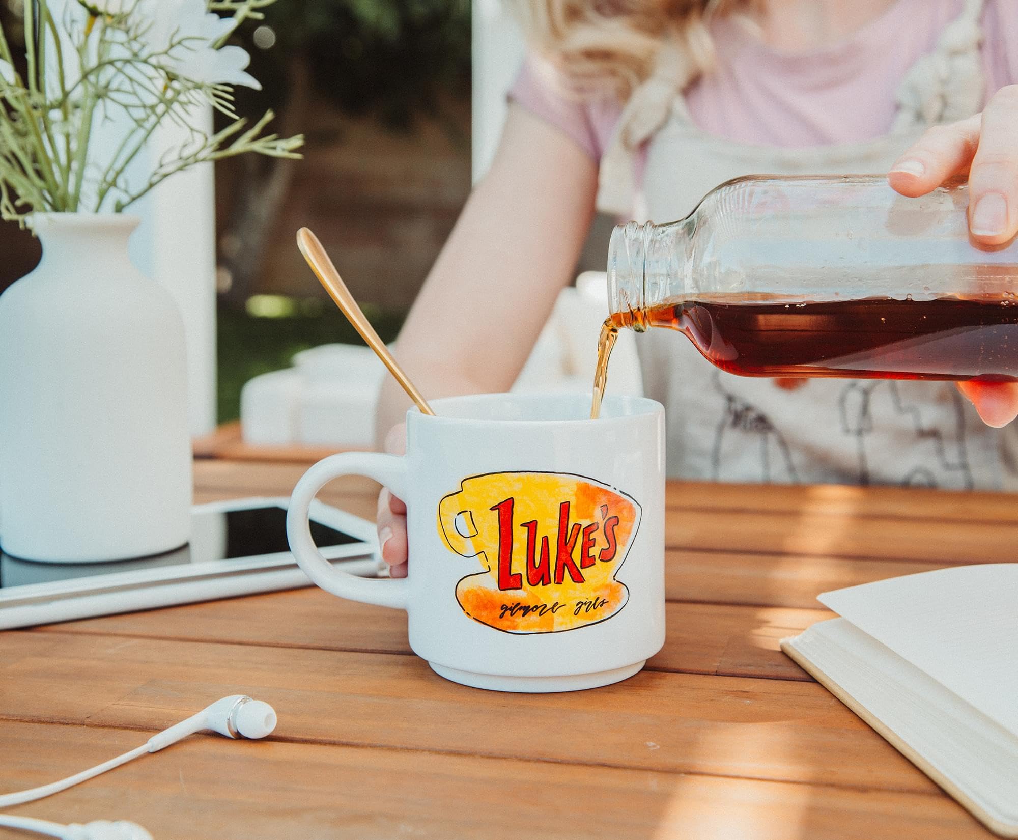 Gilmore Girls Luke's Diner Single Stackable Ceramic Mug | Coffee Cup For Espresso, Tea, Cocoa | Holds 13 Ounces