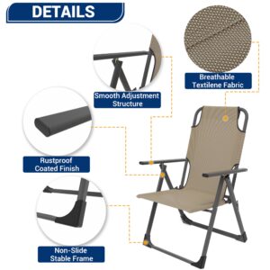 UDPATIO Outdoor Dining Chairs Set of 2 Support 300LB (Beige)