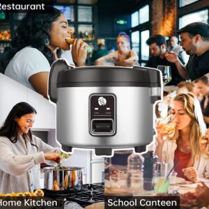 DAZITN 13L Commercial Rice Cooker & rice warmer 60 CUPS Cooked Rice(30-CUPS RAW RICE)| 1350W Fast cooking | Auto turn warming | Large Capacity Rice Cooker for Restaurant (Black)