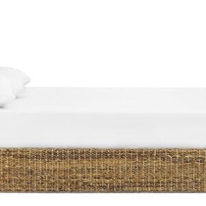 Crosley Furniture Serena Platform Bed, Handwoven Natural Fiber Rattan Headboard and Footboard Set, Banana Leaf, King