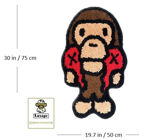 LUXAPE Baby Milo BAPE Rug - X Kawed rug - Handmade & Premium- 30in W * 20in L (75 * 50cm) - Hypebeast Rug - Anime Rug - Preppy Decor - Bape Decor - A Bathing APE - Luxape Rug (Baby Milo)