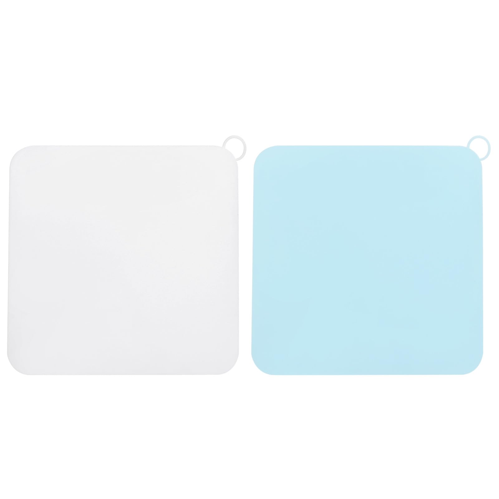 PATIKIL Silicone Floor Drain Anti-Odor Mat, 2Pcs/1Set Shower Drain Stopper Square Silicone Floor Drain Cover for Kitchen Bathroom, White Blue