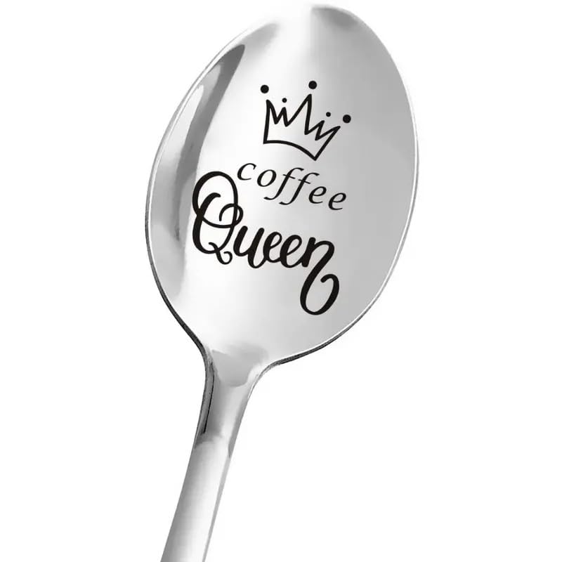 Coffee Gifts Spoons for Women Coffee Lovers Coffee Queen Spoon for Friend Wife Coffee Lover Gift for Coffee Drinkers Women Christmas Birthday Gift for Mom Funny Coffeespoons