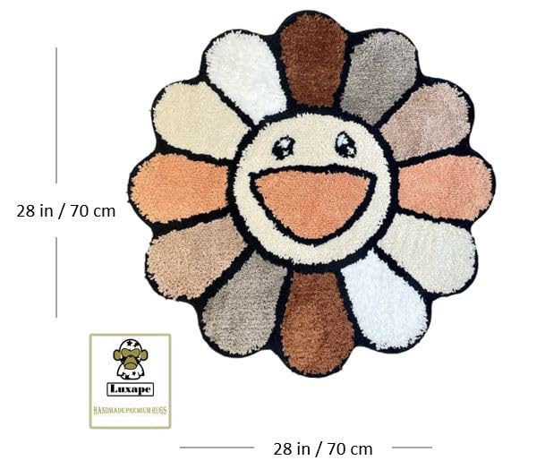 LUXAPE Murakami Rug - Handmade & Premium- 28in (70cm) - Hypebeast Rug - Hypebeast Room Decor - Living Room, Bedroom, Children Room, Door mat - Aesthetic Room Decor - Luxape Rug