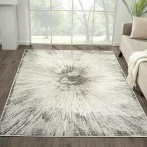 luxe weavers abstract spark patterned area rug for living rooms,gray,8'x10'