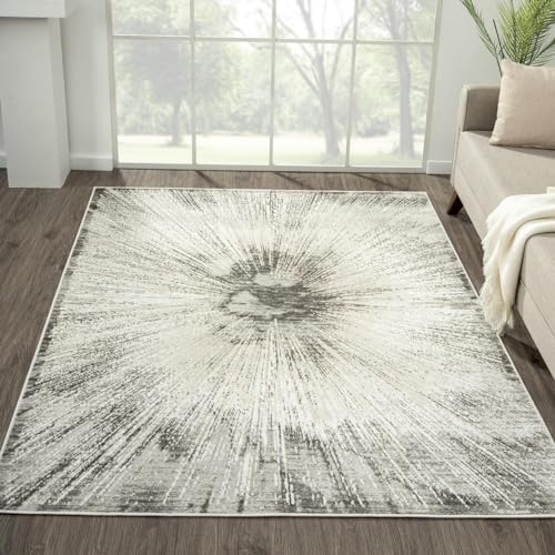 LUXE WEAVERS Abstract Spark Patterned Area Rug for Living Rooms,Gray,8'X10'