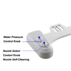 Bidet Toilet Attachment, Dual Nozzle Bidet Attachment Bidet Attachment Adjus Self Wash Dual Nozzle Water Toilet Bidet Toilet Accessories for Men Women Children Elderly (9/16)