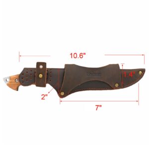 Tourbon Leather Knife Sheath with Belt Loop for Horizontal Vertical Carry of Fixed Blade Knife EDC Compact Draw Knife Holster