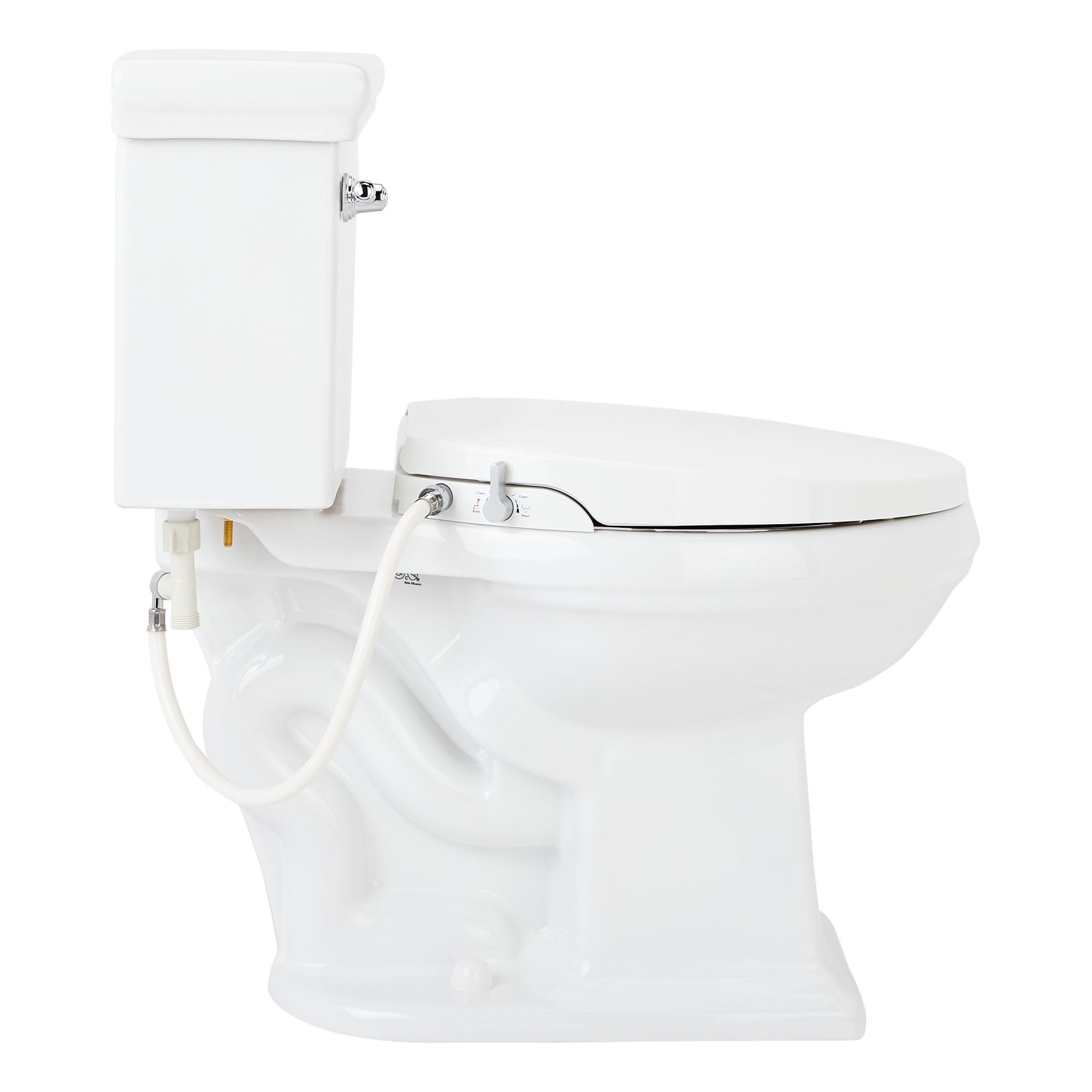 Signature Hardware 481684 Key West 1.28 GPF Two Piece Elongated Toilet - Bidet Seat Included, ADA Compliant