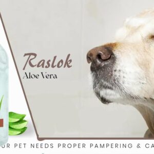 Raslok Aloe Vera Gel for Dog (Canine) 100% Natural, Hydrating Skin & Coat Care – Free from Paraben, Alcohol, Fragrance & Color – 220gm (7.7oz)