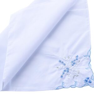 La closure Vintage Floral Cotton Embroidered Ladies Handkerchiefs Something in Bule