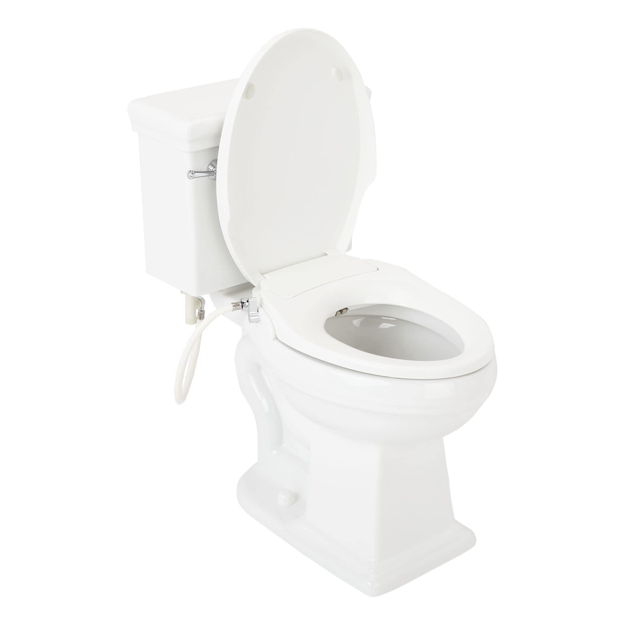 Signature Hardware 481684 Key West 1.28 GPF Two Piece Elongated Toilet - Bidet Seat Included, ADA Compliant