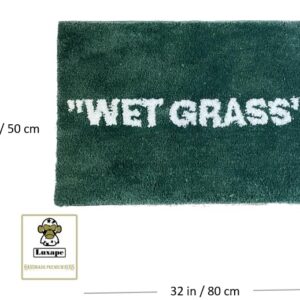 LUXAPE Wet Grass Rug - Tufted Hypebeast Rug - Handmade & Premium - 32 * 20in (80 * 50cm) - Hypebeast Room Decor - Off White Rug - Aesthetic Bape Rug - Luxape Rug