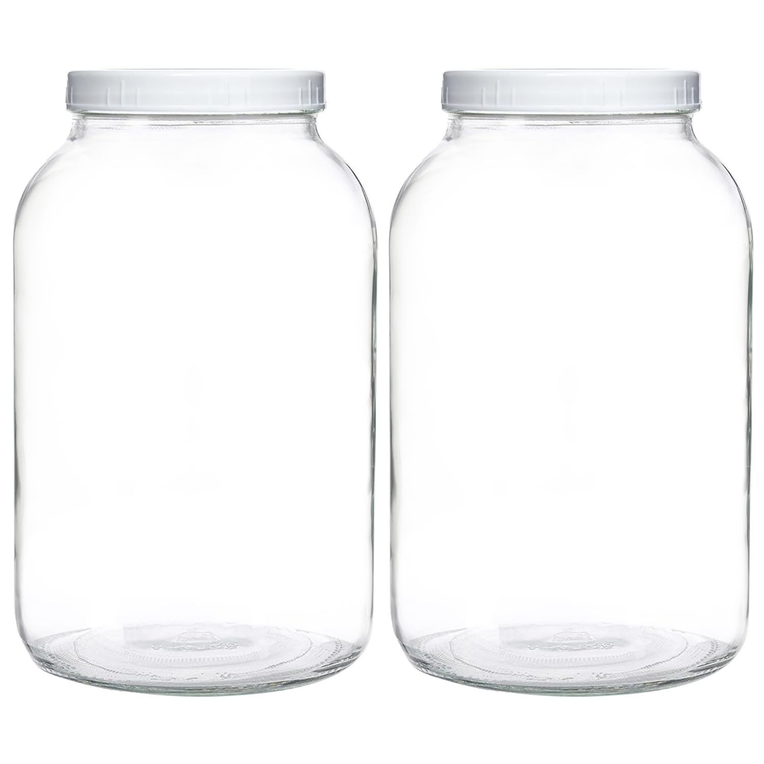 Galssmagic 1 Gallon Glass Jar with Lids,2 Pack Super Wide Mouth Mason Jars 128 oz,Glass Large Mason Jars for Food Storage Container