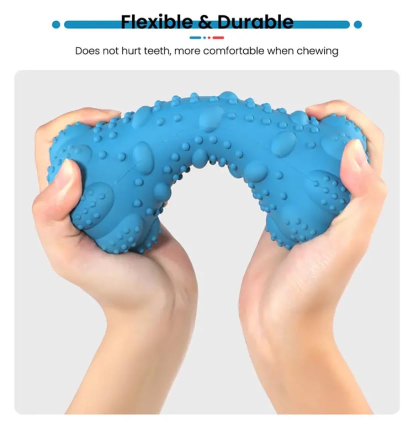 2 in 1 Premium Dog Toy, Dog Toys for Aggressive chewers, Combinated Food Dispenser and Speaker Function, Unique Design, Easy to Chew; 100% Safe Natural Rubber; for All Breed and Species