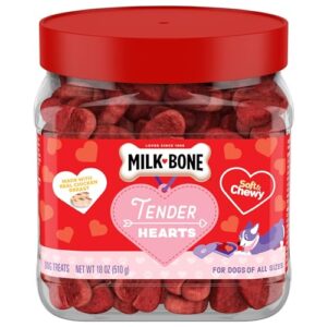 milk-bone limited edition valentine's tender hearts soft & chewy dog treats, 18 ounce