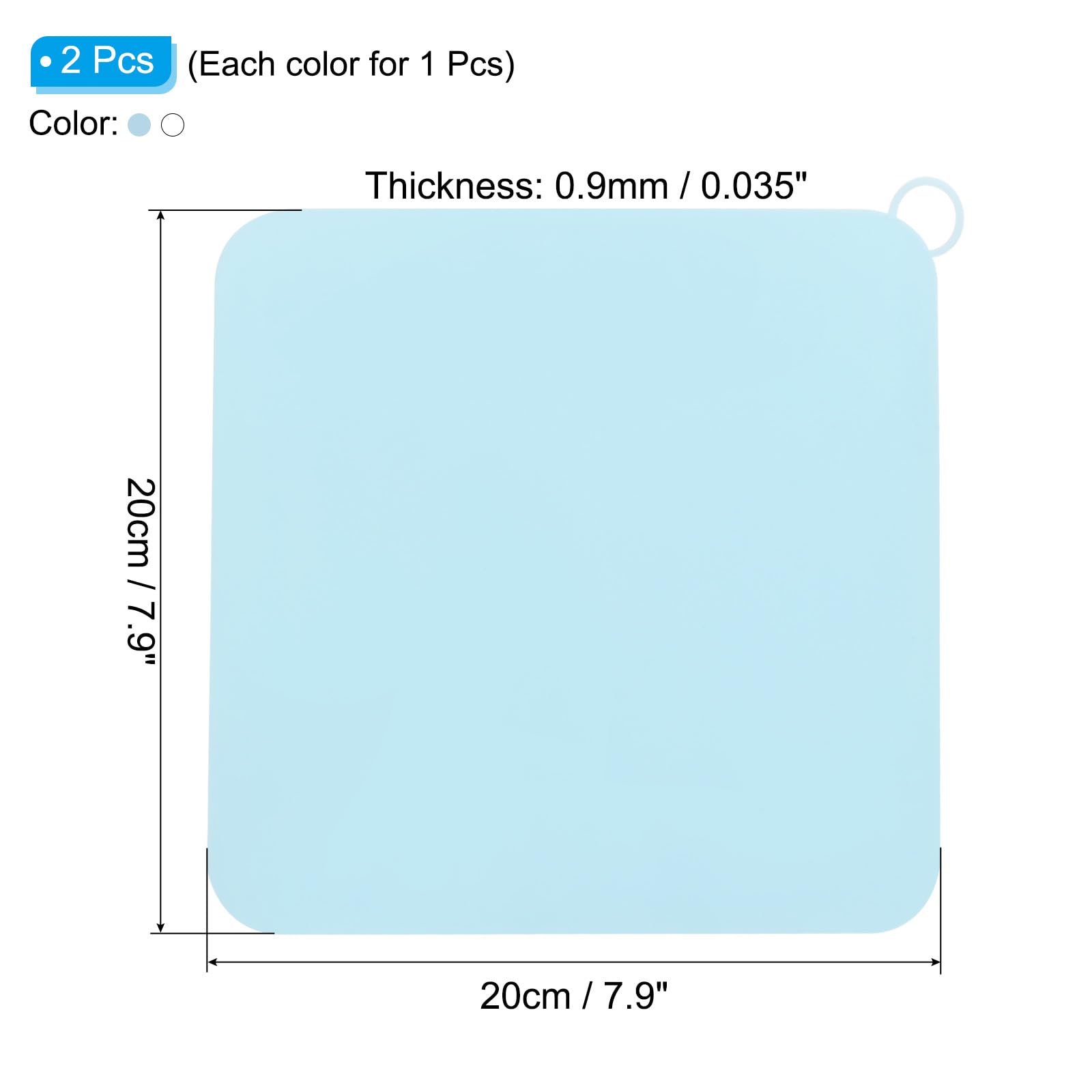 PATIKIL Silicone Floor Drain Anti-Odor Mat, 2Pcs/1Set Shower Drain Stopper Square Silicone Floor Drain Cover for Kitchen Bathroom, White Blue