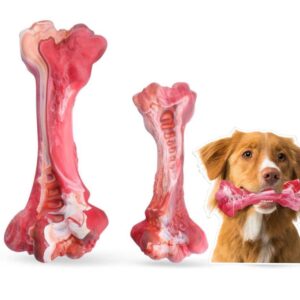 Dog Toy Perfect for Aggressive chewers, Beef Flavor, Dental Health Support, Safe & Non-Toxic, Exceptional Durability, Made of 100%-Natural Food-Grade Rubber and Beef Flavor.