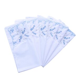 La closure Vintage Floral Cotton Embroidered Ladies Handkerchiefs Something in Bule