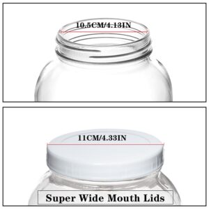 Galssmagic 1 Gallon Glass Jar with Lids,2 Pack Super Wide Mouth Mason Jars 128 oz,Glass Large Mason Jars for Food Storage Container