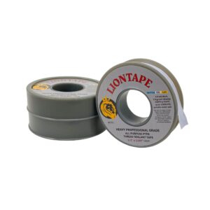 procuru liontape g701 3-pack 1/2" x 1200" (100-ft) heavy duty professional teflon tape, for water/oil/gas, 4-mil, high density, up to 12000 psi, grey