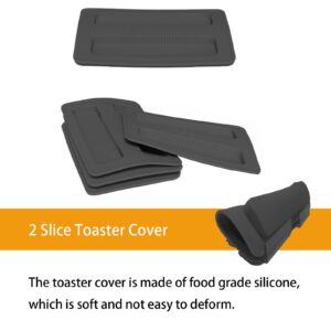 2 Pack Toaster Cover 2 Slice Toaster Cover Silicone Toaster Lid Bread Machine Cover Bread Maker Accessories (Black)