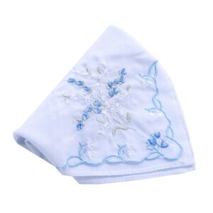 La closure Vintage Floral Cotton Embroidered Ladies Handkerchiefs Something in Bule