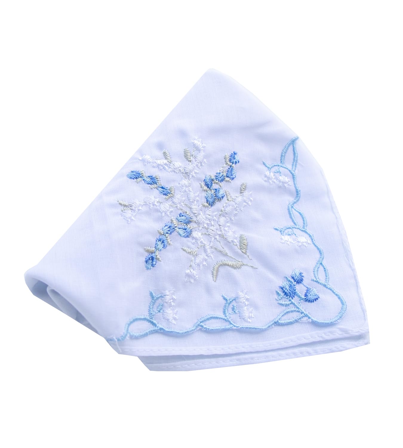 La closure Vintage Floral Cotton Embroidered Ladies Handkerchiefs Something in Bule