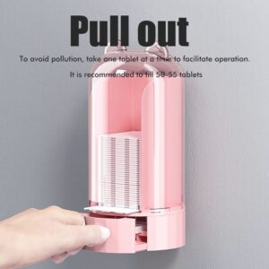 Automatic Cotton Pad Dispenser, Press Out Makeup Cotton Holder, Translucent Wall Mounted Design, ABS Material, Best Women (Powder (get 50 Cotton Pads))