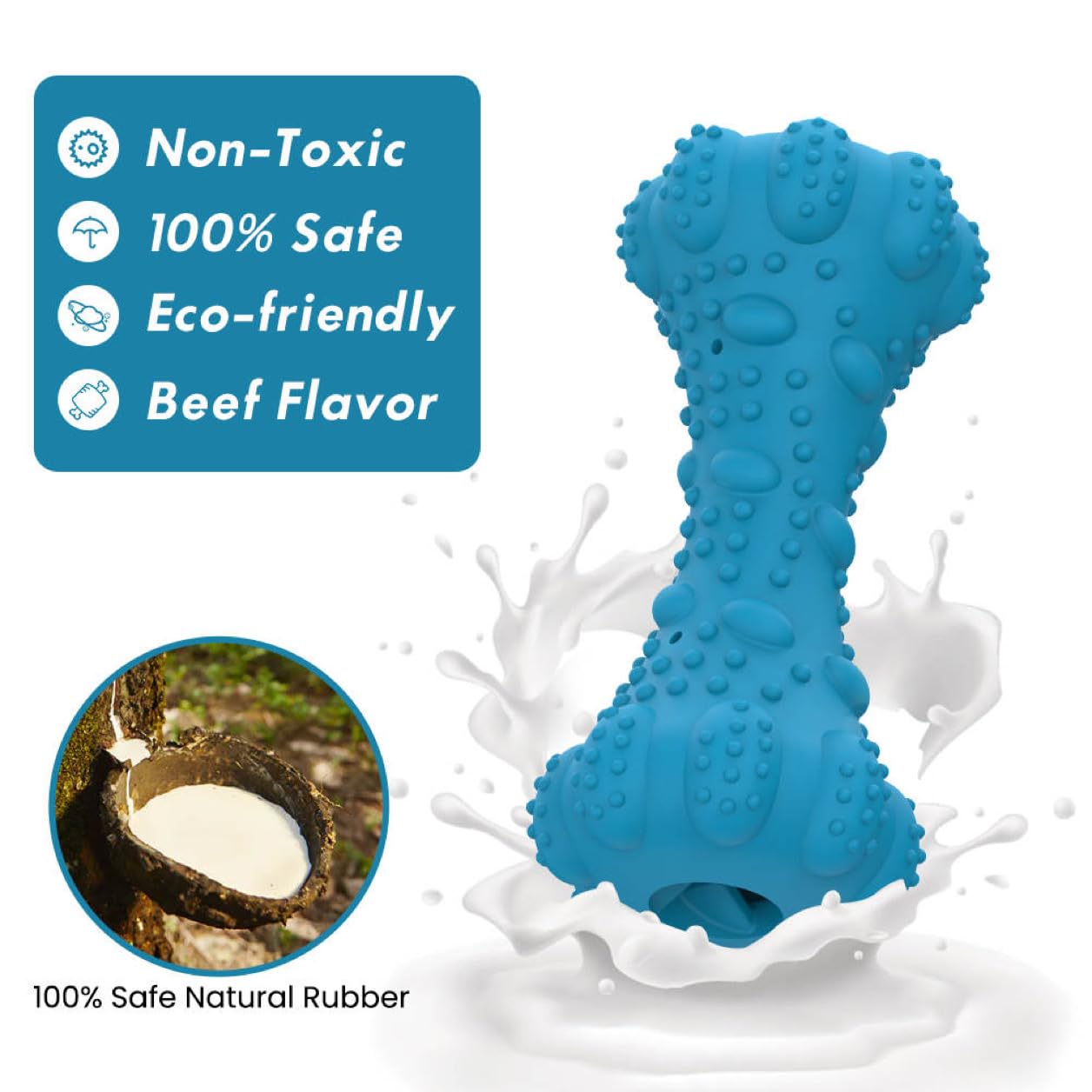 2 in 1 Premium Dog Toy, Dog Toys for Aggressive chewers, Combinated Food Dispenser and Speaker Function, Unique Design, Easy to Chew; 100% Safe Natural Rubber; for All Breed and Species