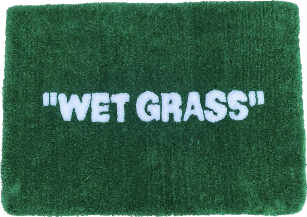 LUXAPE Wet Grass Rug - Tufted Hypebeast Rug - Handmade & Premium - 32 * 20in (80 * 50cm) - Hypebeast Room Decor - Off White Rug - Aesthetic Bape Rug - Luxape Rug