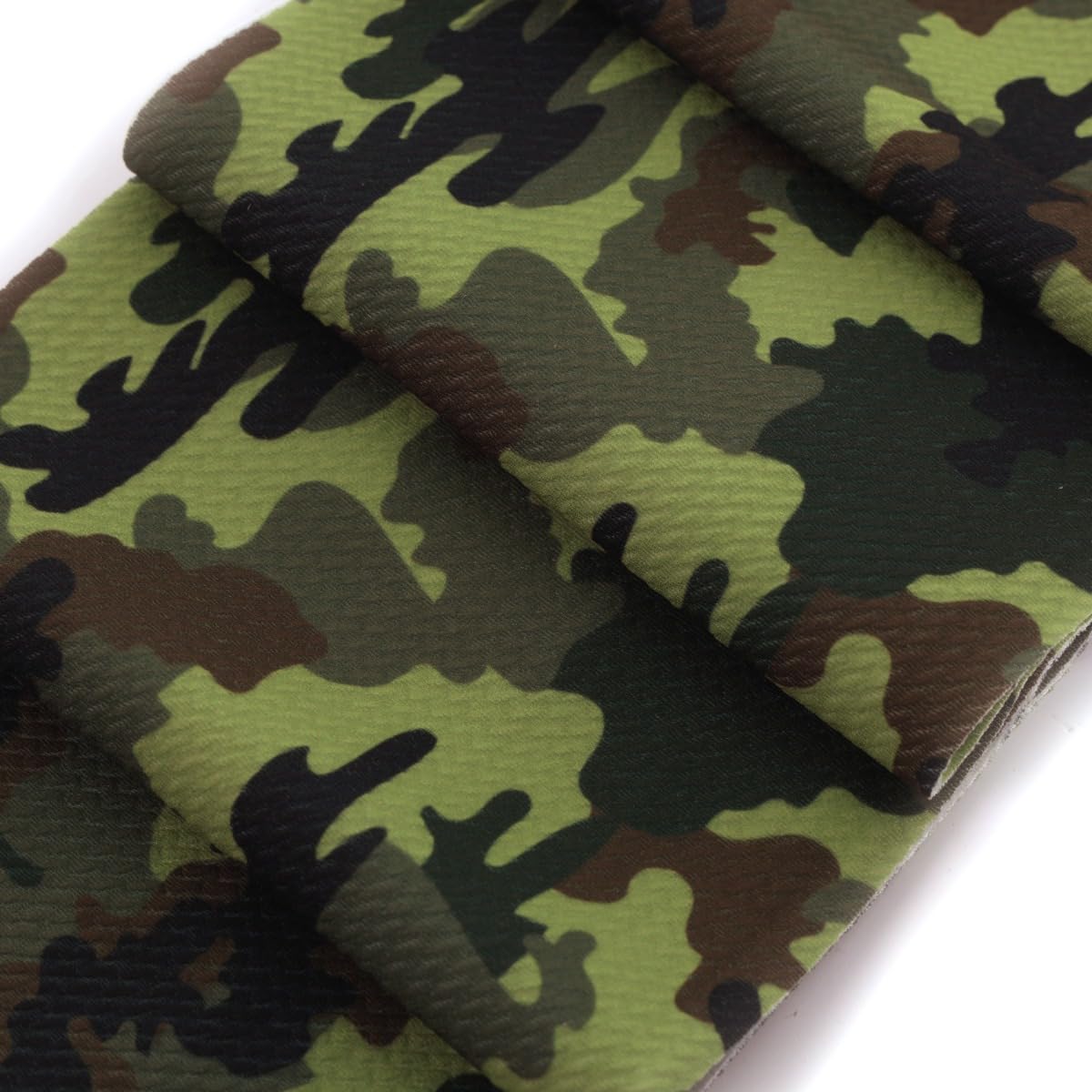 Green Camo Printed Liverpool Bullet Fabric Textured Knit 4 Way Stretch - 1 Yard