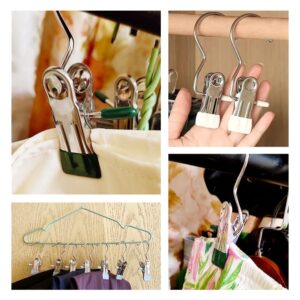 Space-Saving Clothespin Hat Pants Storage Hanging Travel Hook, Stainless Steel Boot Hangers Clips Boot Hangers for Closet, Laundry Hooks Hanging Clips Clothes Pins Socks Towel Clips (Black, 30Pcs)