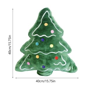 Rvikurc Christmas Tree Santa Shaped Pillows, Christmas Decorative Throw Pillow, Christmas Plush Pillow, Cartoon Pillow for Home Living Room Bed Sofa Cushion Xmas Decor (Xmas Tree-A)