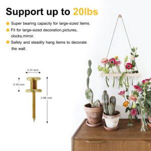 FUZANWJ Double Headed Picture Hangers(20lbs-50pcs), Picture Hanging Nails, Thumb Tacks for Wall Hanging, Wall Nails for Hanging, Professional Plaster Picture Hooks for Wooden Wall or Drywall