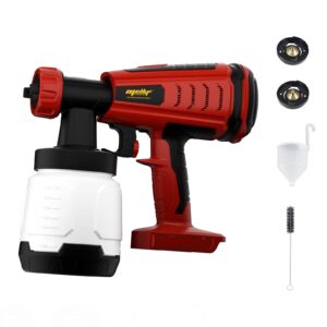 cordless paint sprayer, upgraded hvlp brushless spray gun compatible with milwaukee 18v battery (tool only), easy to clean, 3 copper nozzles, 3 spray patterns for home interior & exterior painting