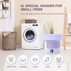 Portable Washing Machine, Mini Washing Machine Turbine Wash, 10L Mini Portable Washer for Underwear, Sock, Baby Clothes, Travel, Camping, Dorm, RV, Home Foldable Small Portable Laundry Machine