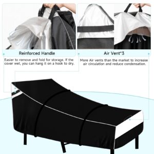 NEVERLAND Waterproof Patio Lounge Chair Cover, Outdoor Chaise Lounge Covers with Heavy Duty Material, 420D Waterproof Outdoor Chairs Cover 84L x 32W x 32H inch Black (2 PACK)