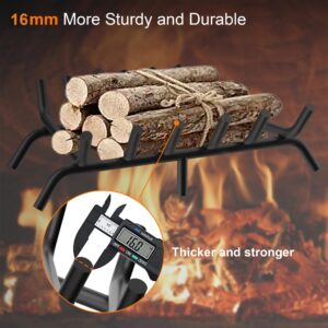 iPEGTOP Fireplace Grate 21 inch Heavy Duty Solid Steel Fireplace Wood Log Holder Burning Rack for Inside Fireplace Wood Stove, 7 Bars Wrought Iron Fire Pit Firewood Grate for Outdoor