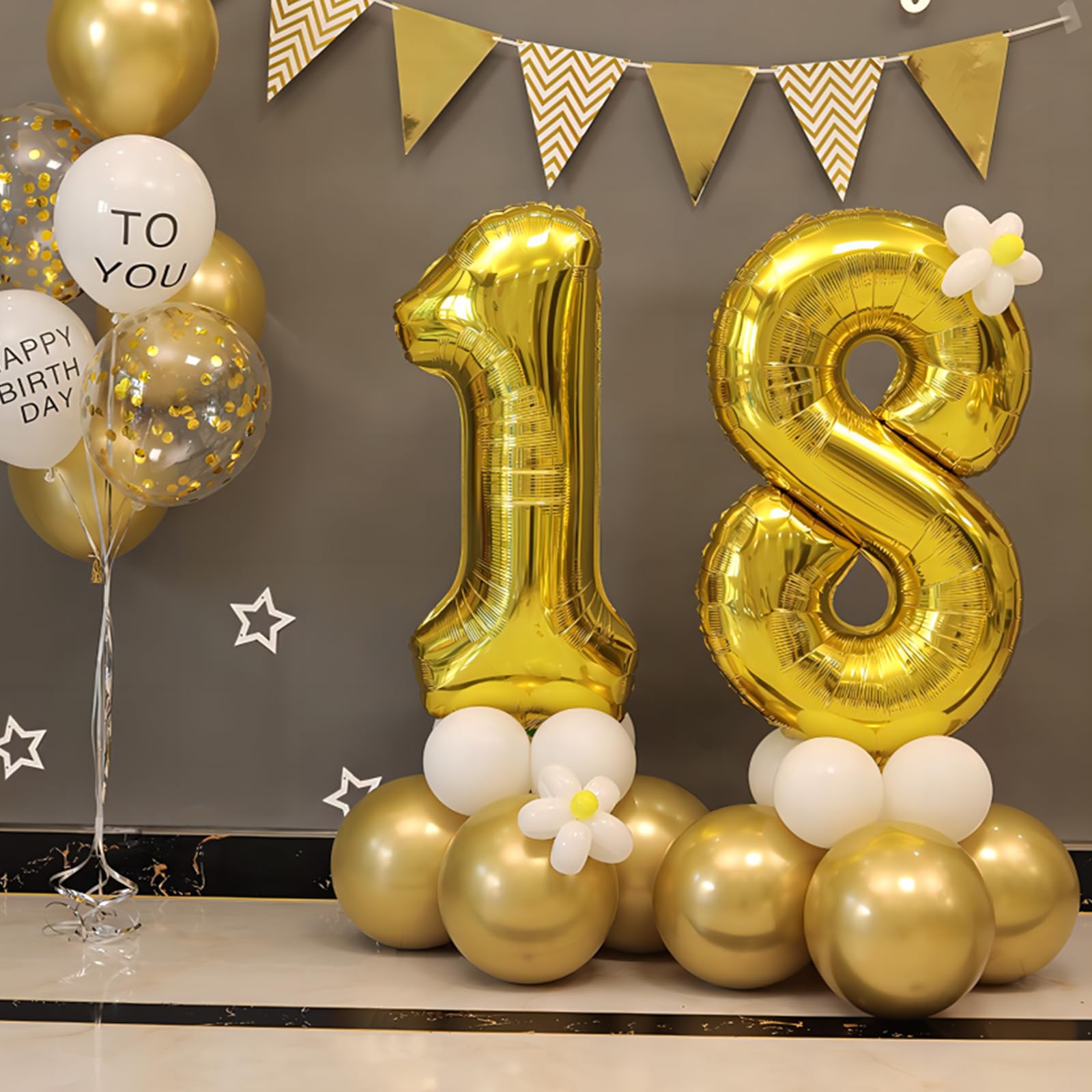 40 Inch Gold Number Balloons, Helium Mylar Foil Number Balloons for Birthday, Number 1 Balloon for 1st Birthday Decorations for Kids, Anniversary Party Decorations Supplies