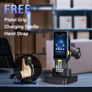 Tera Pro Android Barcode Scanner: 37 Keys Zebra SE4750MR Scan-Range 13FT Qualcomm CPU 6700mAh with Hot-swap Android 11 1D 2D QR Handheld PDA Charging Cradle Pistol Grip 4G BT 5.0 Wi-Fi GPS P161