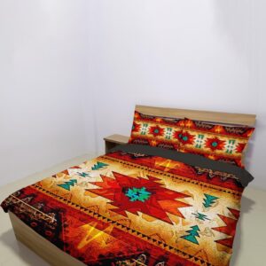 gearider Navajo Duvet Cover Set of 3, Ultra Soft Aztec Tribal Geometric Print Bedding Set with Zipper Closure for All Seasons, Size Queen